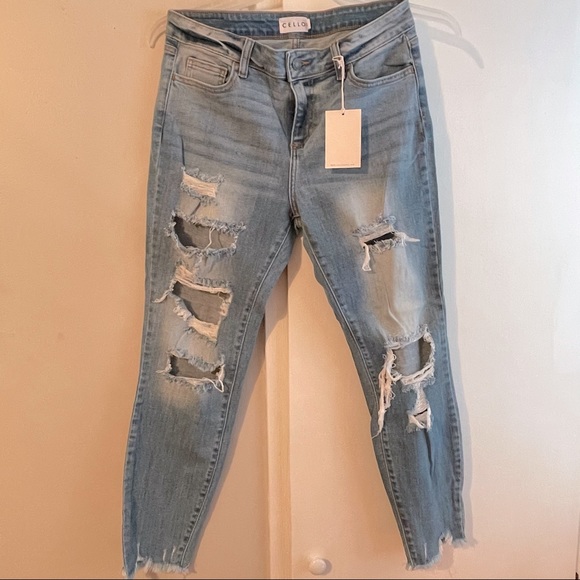 Cello Denim - Cello size 11 ripped crop skinny jeans